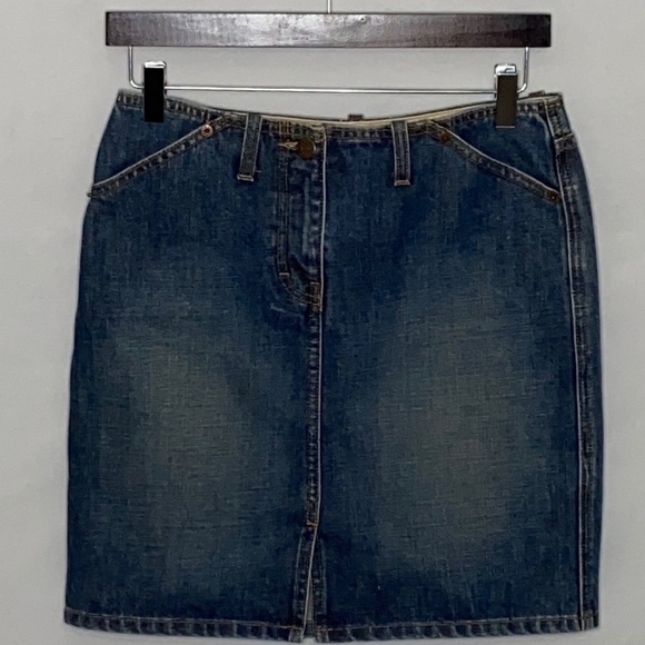J. Crew 100% Cotton Denim Skirt - Size 2 - Picture 1 of 5